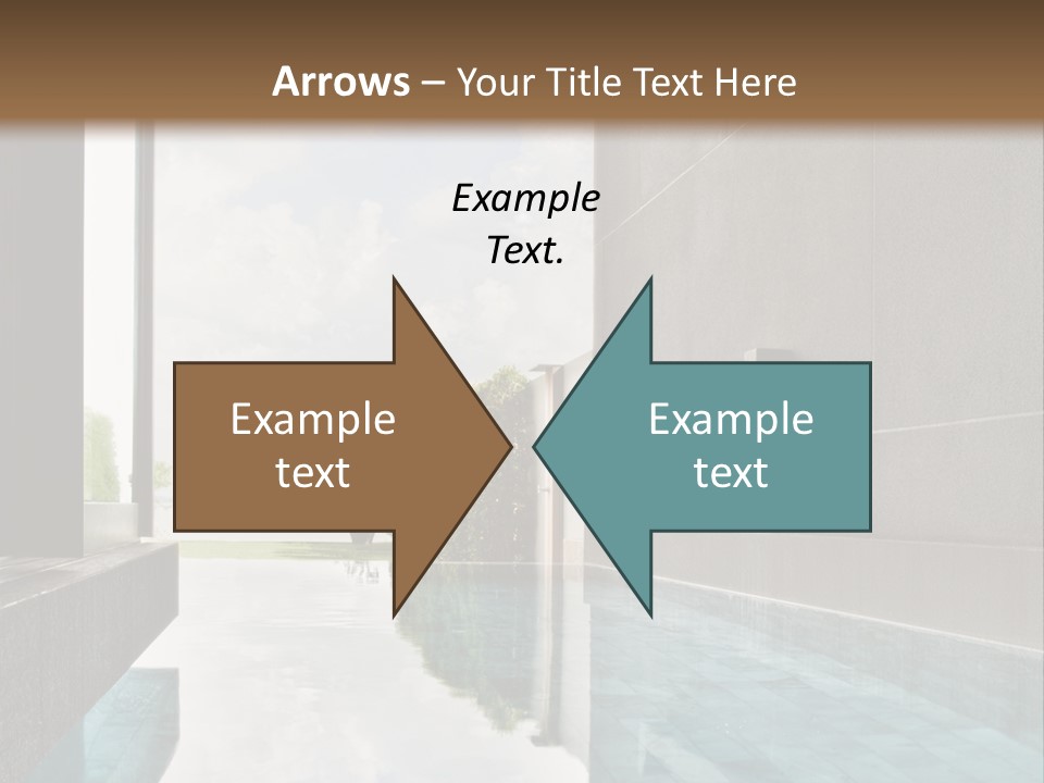 A Swimming Pool With A Wooden Ceiling And Windows PowerPoint Template