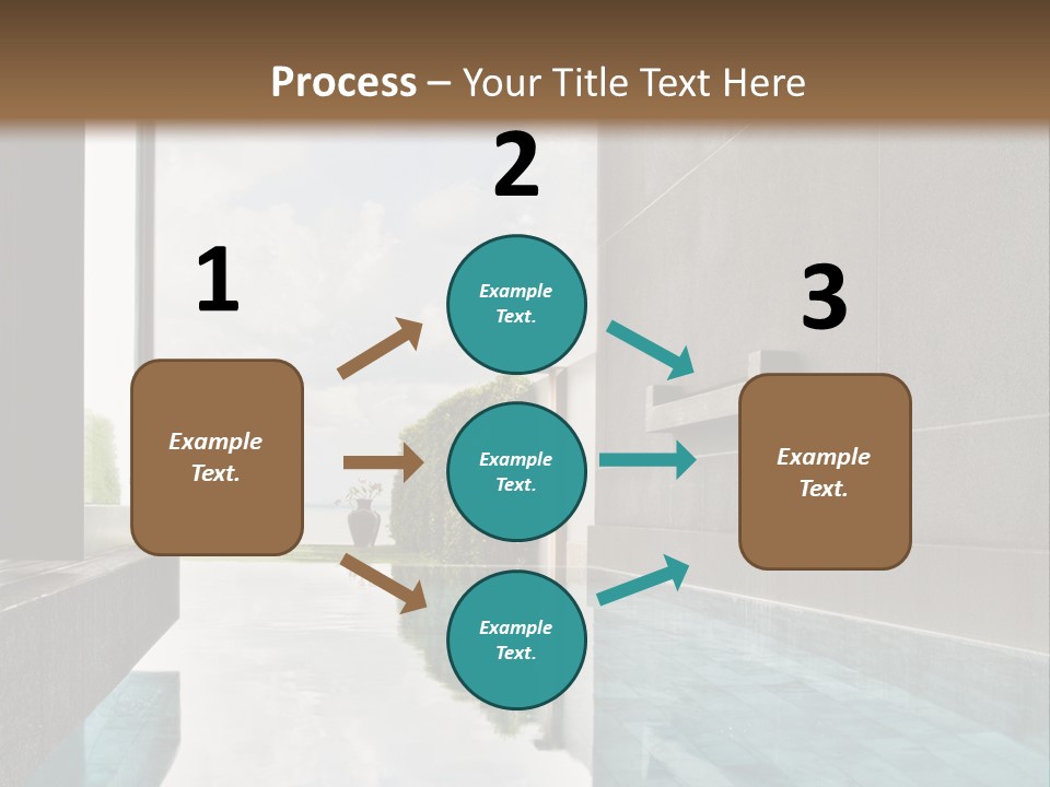 A Swimming Pool With A Wooden Ceiling And Windows PowerPoint Template