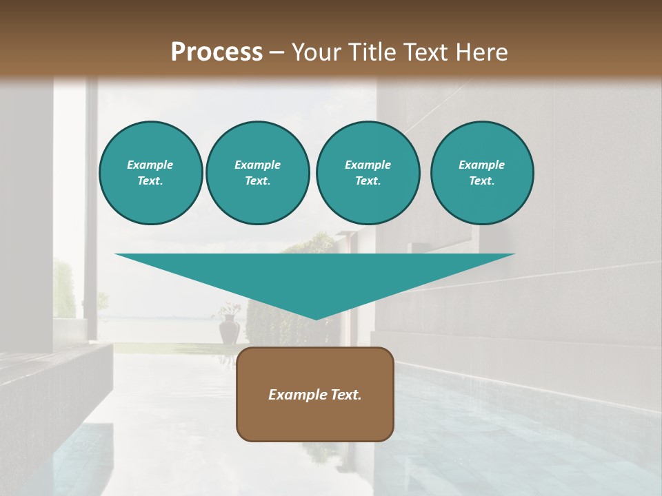 A Swimming Pool With A Wooden Ceiling And Windows PowerPoint Template