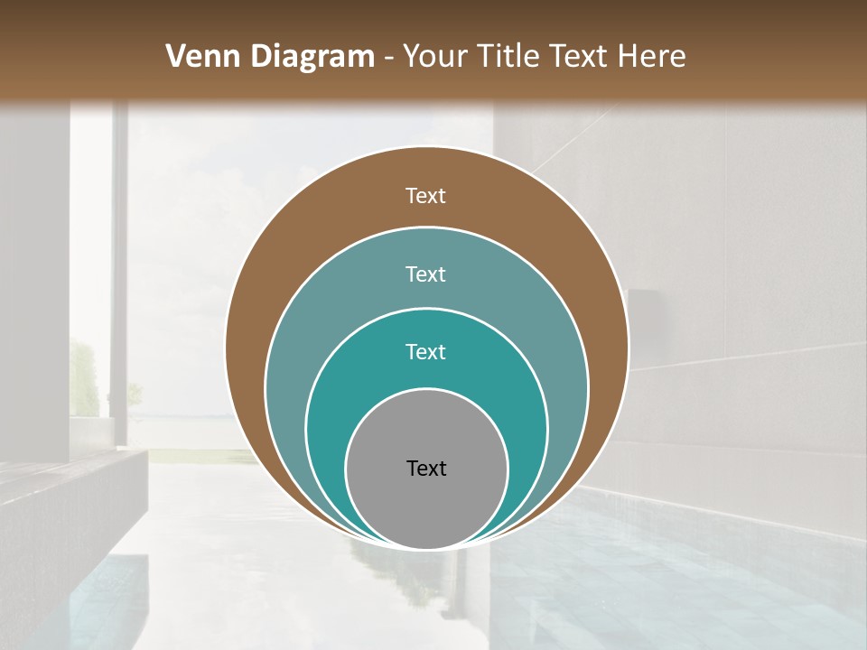 A Swimming Pool With A Wooden Ceiling And Windows PowerPoint Template