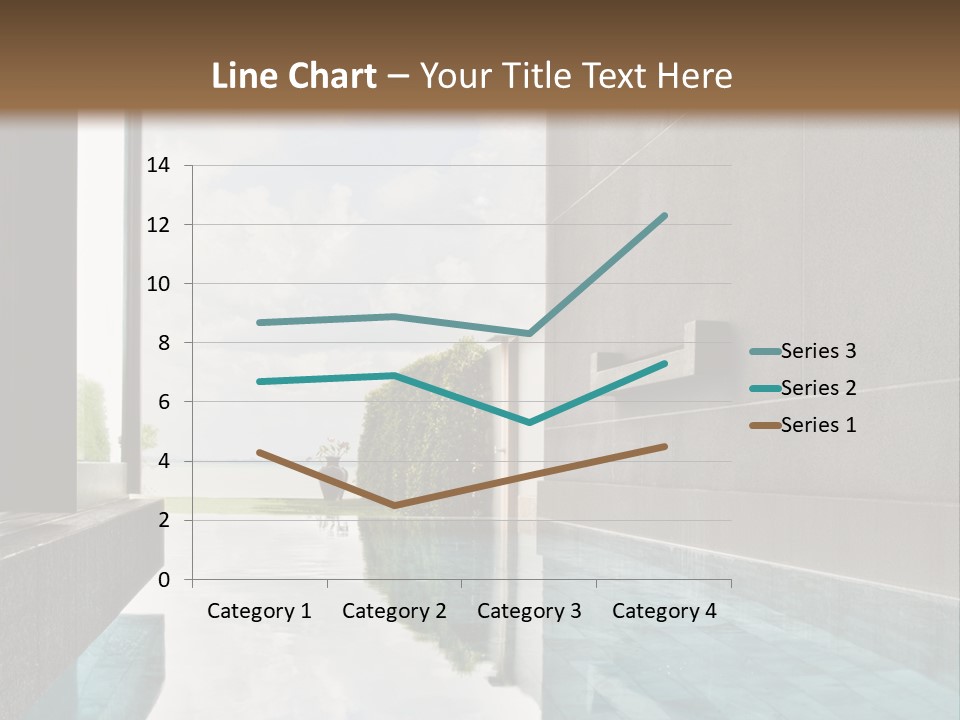 A Swimming Pool With A Wooden Ceiling And Windows PowerPoint Template