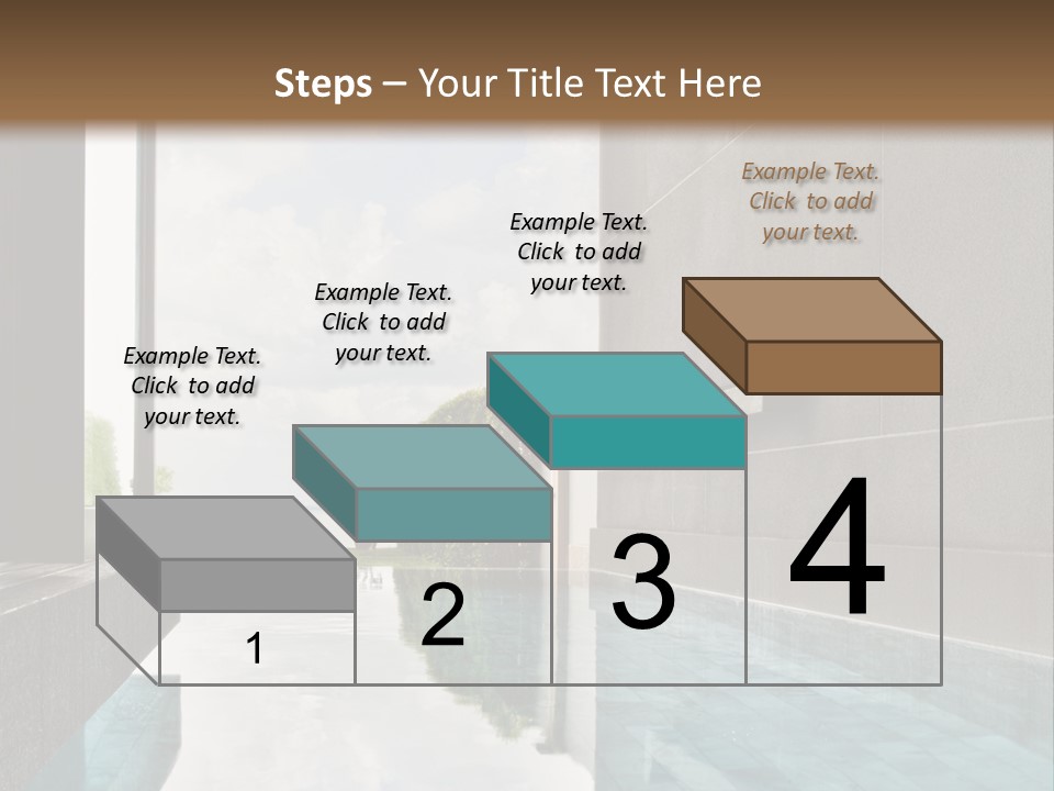 A Swimming Pool With A Wooden Ceiling And Windows PowerPoint Template