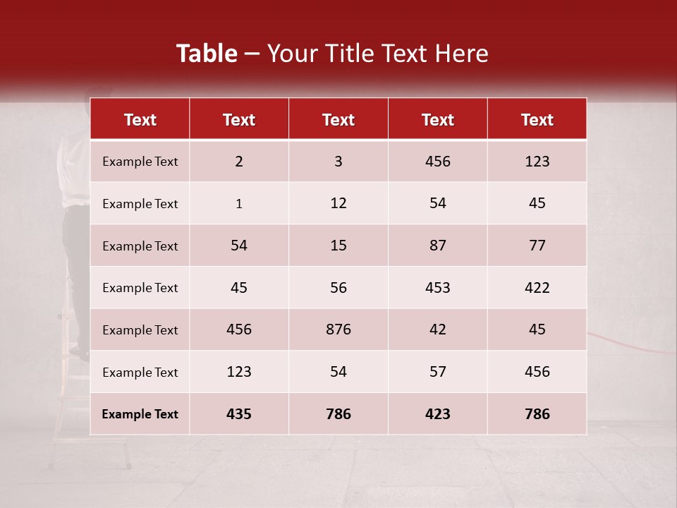 A Man Standing On A Ladder Drawing A Line On A Wall PowerPoint Template