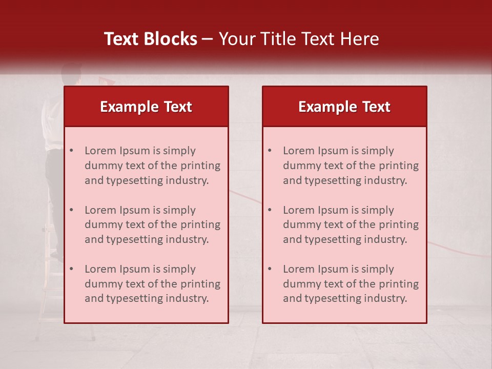 A Man Standing On A Ladder Drawing A Line On A Wall PowerPoint Template