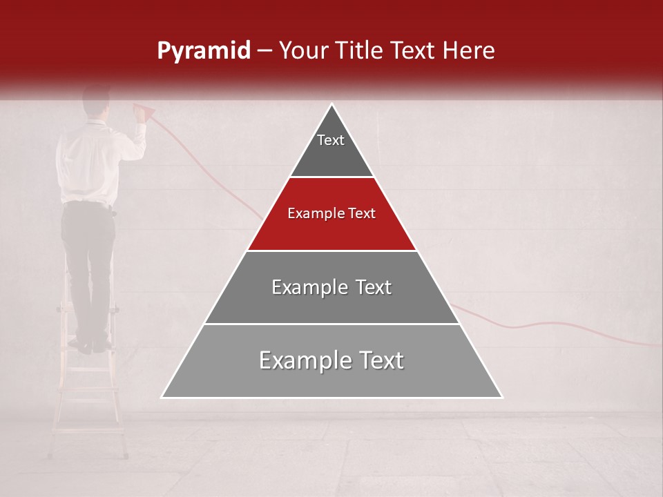A Man Standing On A Ladder Drawing A Line On A Wall PowerPoint Template