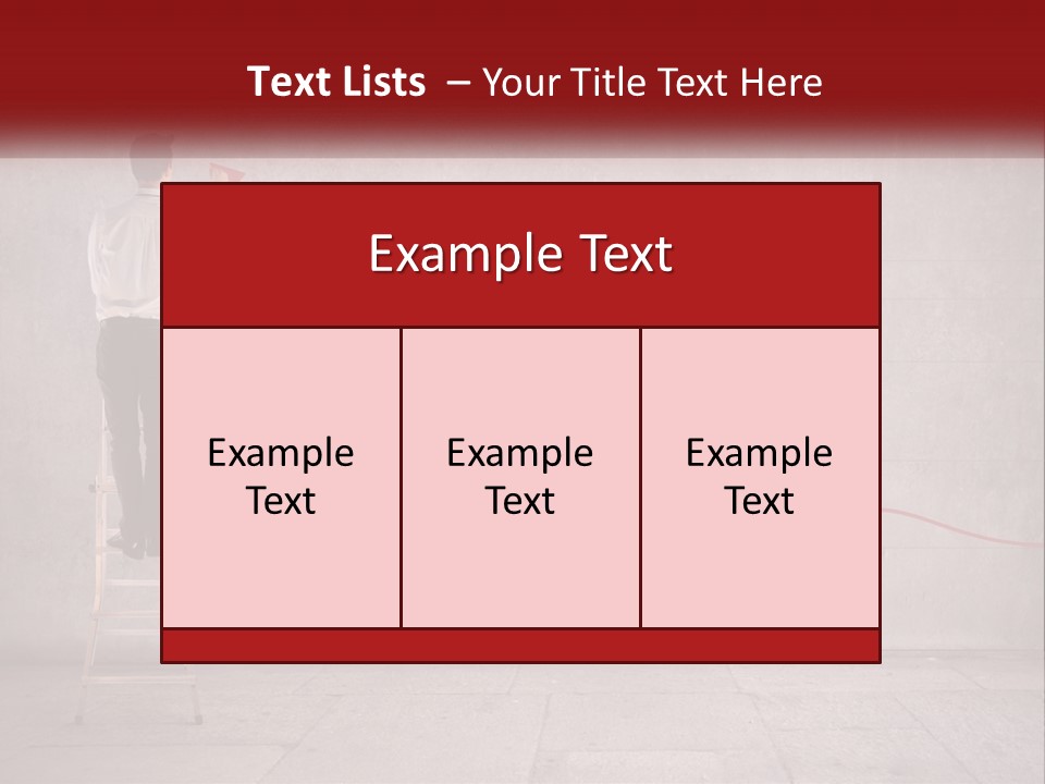 A Man Standing On A Ladder Drawing A Line On A Wall PowerPoint Template