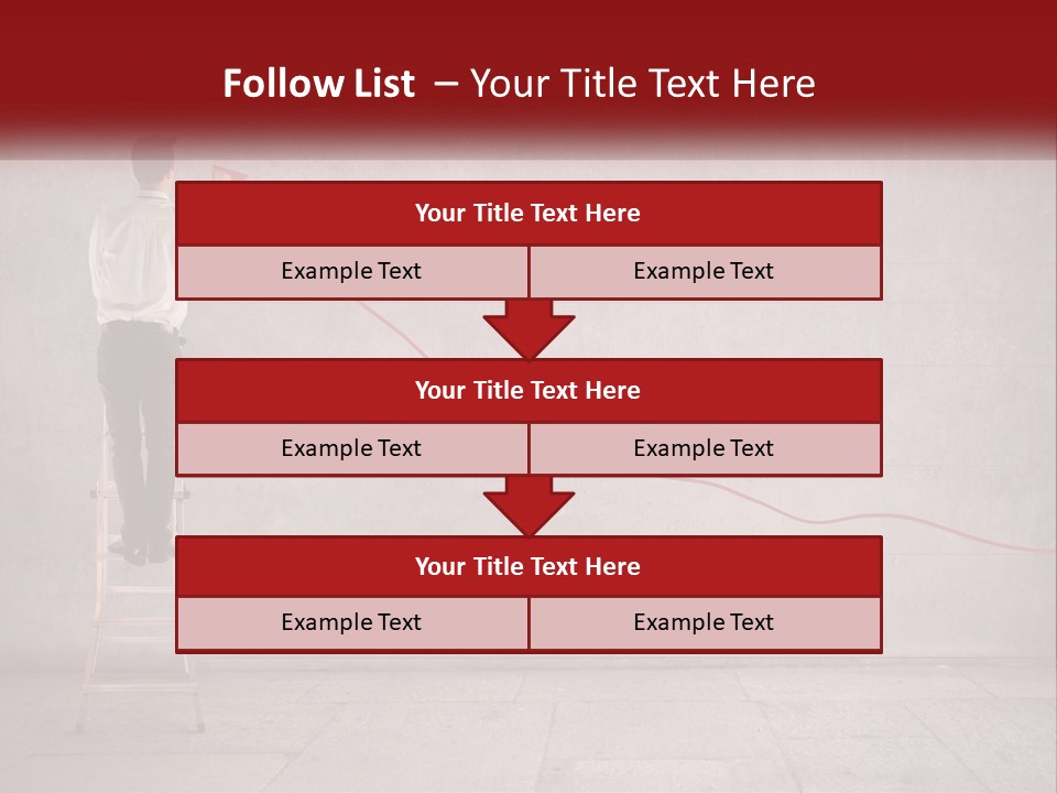A Man Standing On A Ladder Drawing A Line On A Wall PowerPoint Template