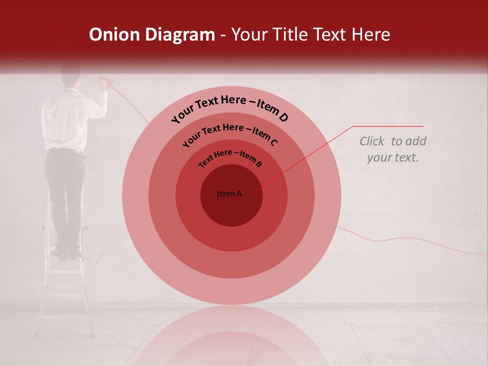 A Man Standing On A Ladder Drawing A Line On A Wall PowerPoint Template