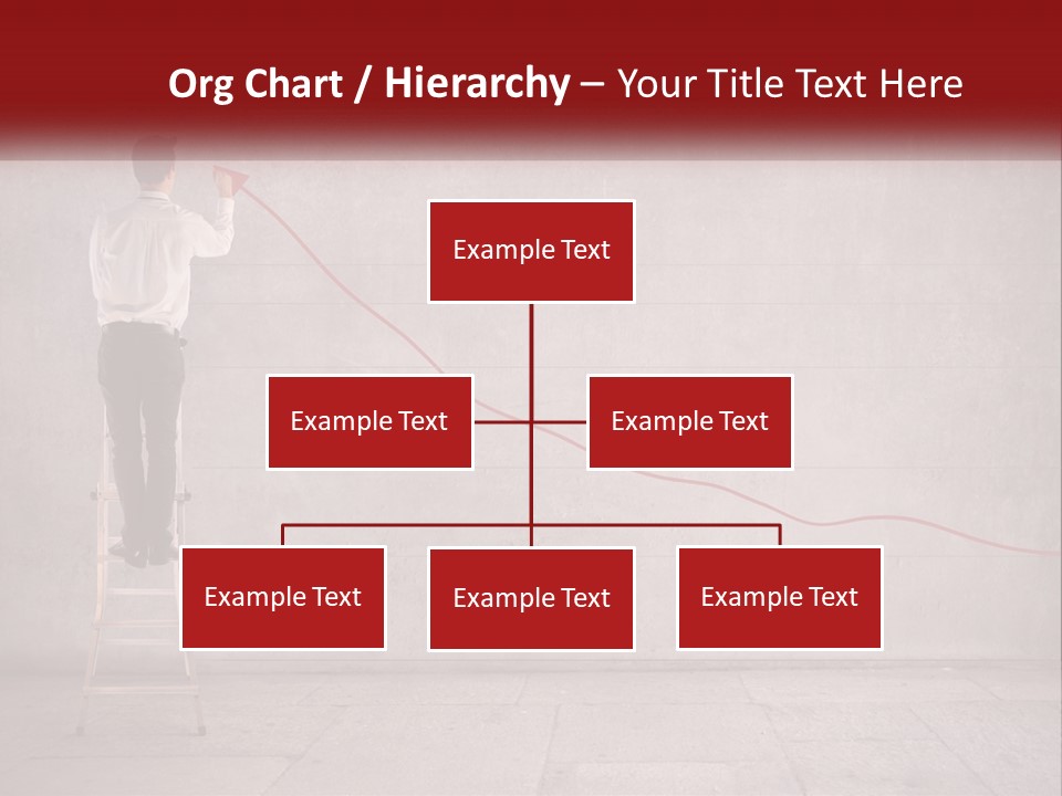 A Man Standing On A Ladder Drawing A Line On A Wall PowerPoint Template