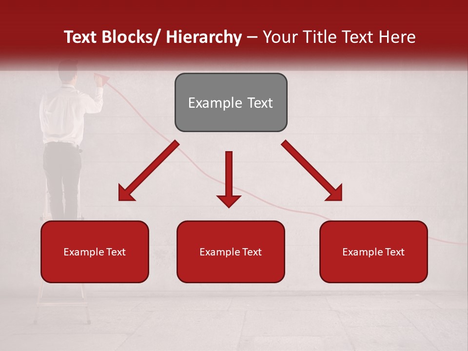A Man Standing On A Ladder Drawing A Line On A Wall PowerPoint Template