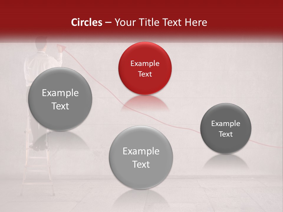 A Man Standing On A Ladder Drawing A Line On A Wall PowerPoint Template