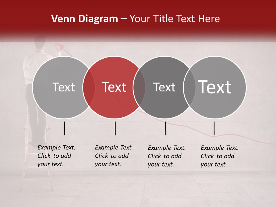 A Man Standing On A Ladder Drawing A Line On A Wall PowerPoint Template