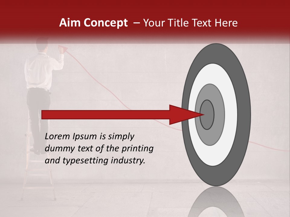 A Man Standing On A Ladder Drawing A Line On A Wall PowerPoint Template