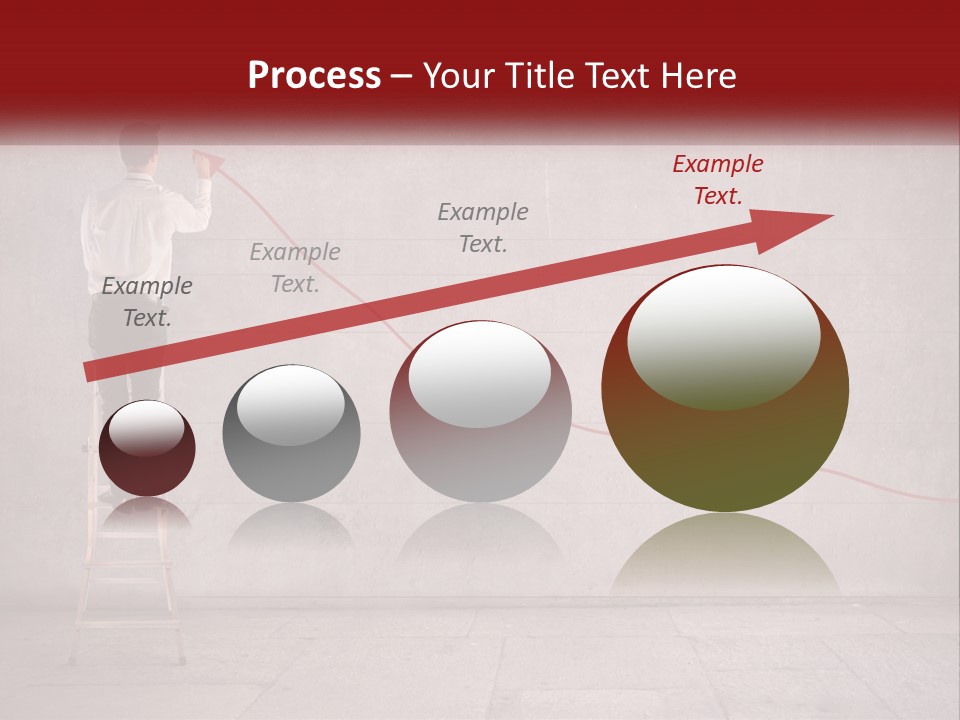 A Man Standing On A Ladder Drawing A Line On A Wall PowerPoint Template