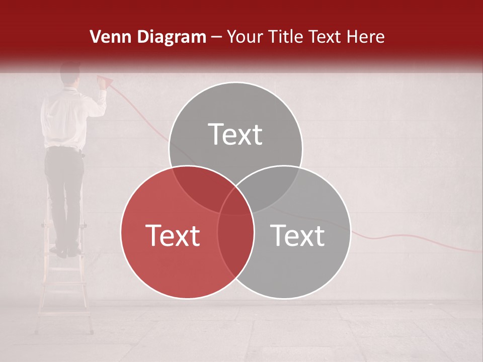 A Man Standing On A Ladder Drawing A Line On A Wall PowerPoint Template