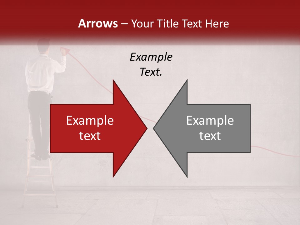 A Man Standing On A Ladder Drawing A Line On A Wall PowerPoint Template