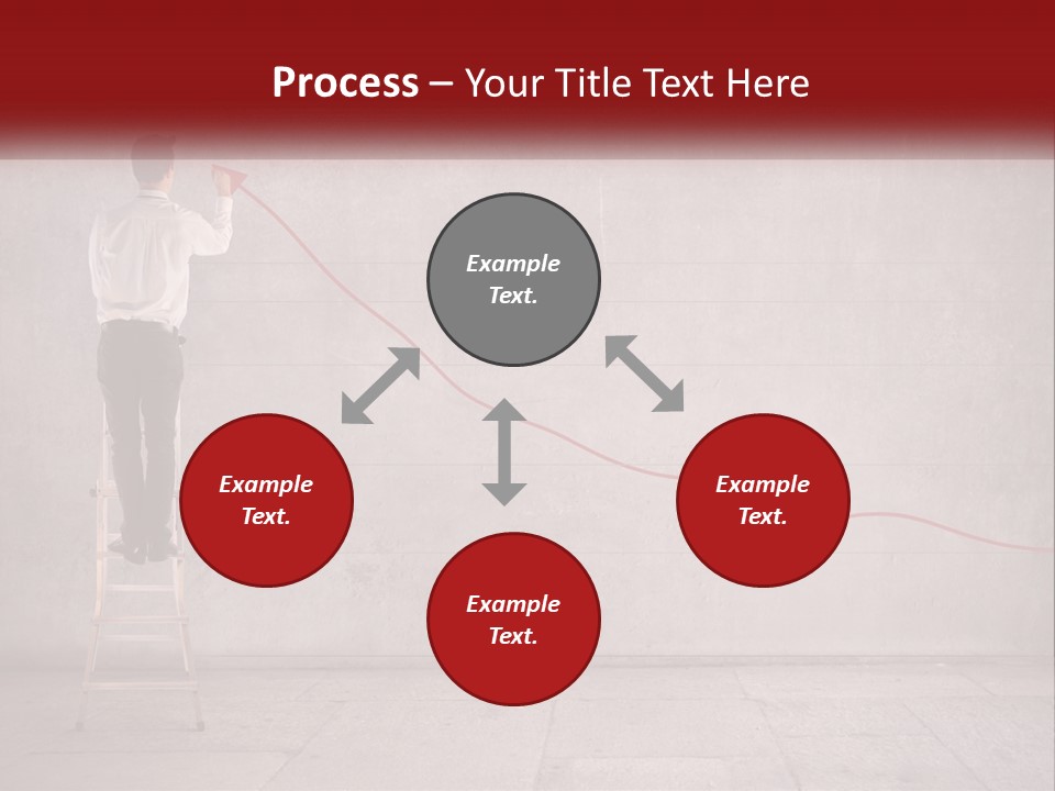 A Man Standing On A Ladder Drawing A Line On A Wall PowerPoint Template