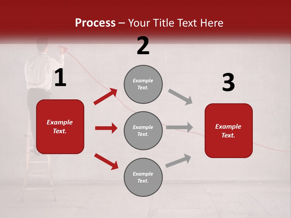 A Man Standing On A Ladder Drawing A Line On A Wall PowerPoint Template