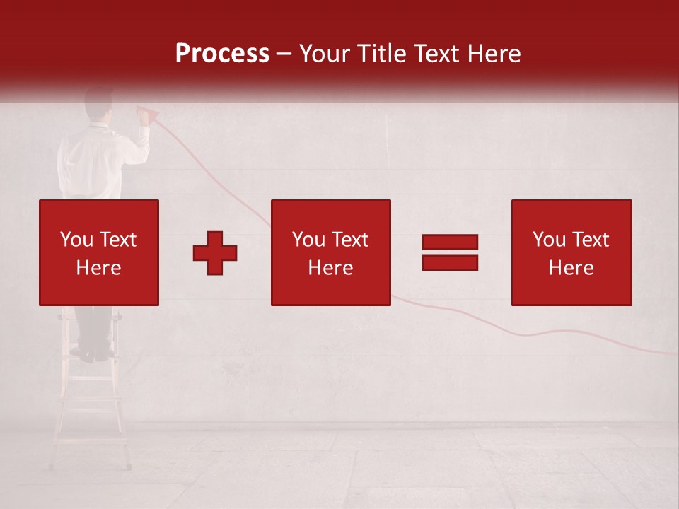 A Man Standing On A Ladder Drawing A Line On A Wall PowerPoint Template