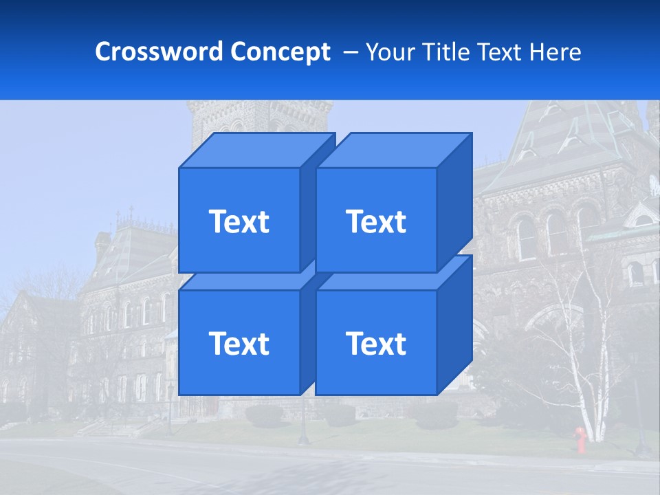 A Large Building With A Flag On Top Of It PowerPoint Template