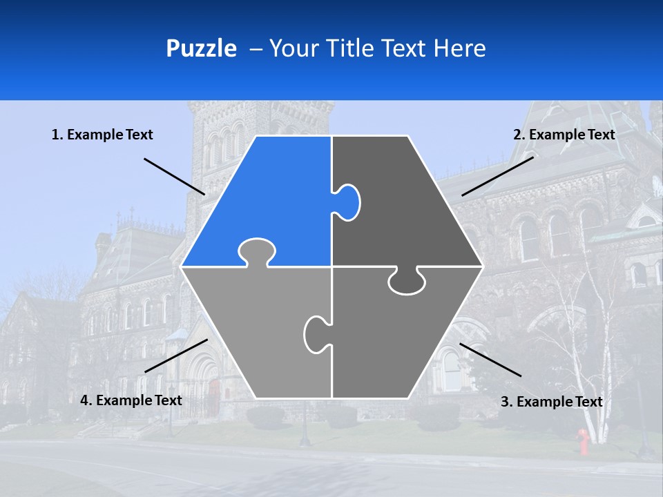 A Large Building With A Flag On Top Of It PowerPoint Template
