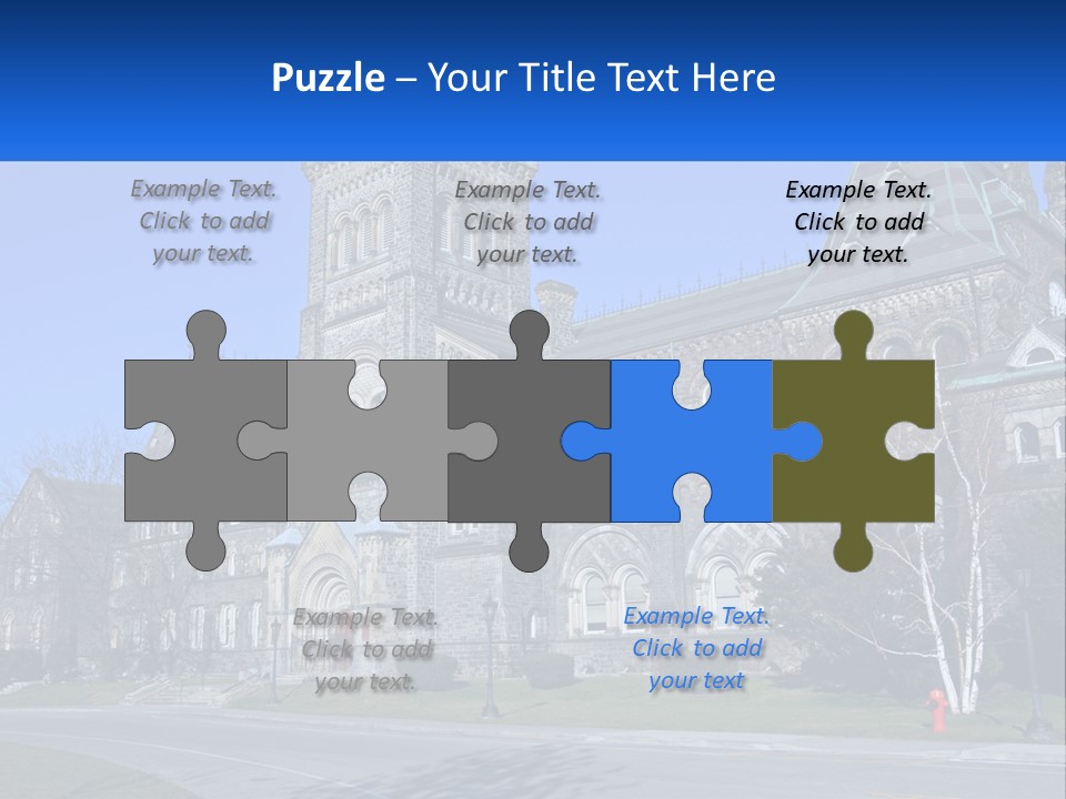 A Large Building With A Flag On Top Of It PowerPoint Template