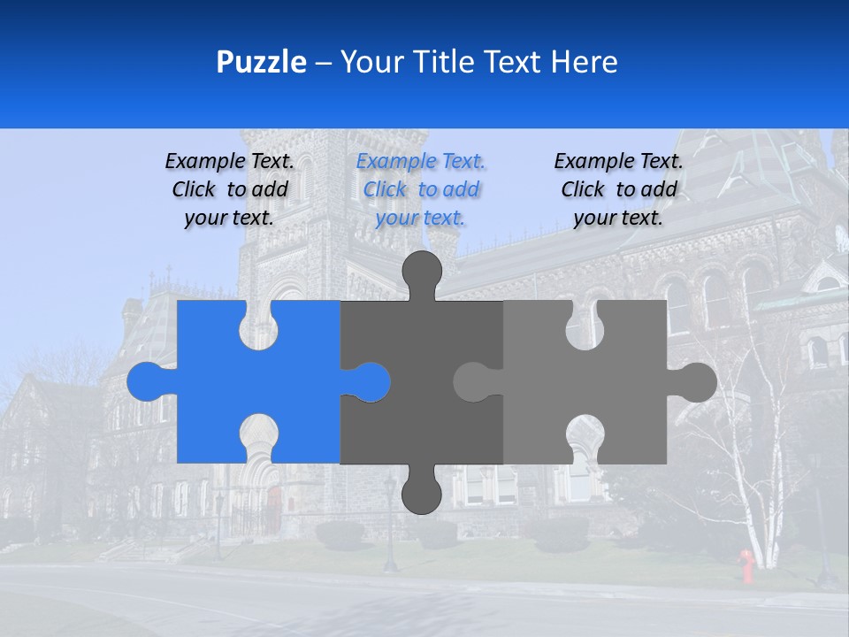 A Large Building With A Flag On Top Of It PowerPoint Template