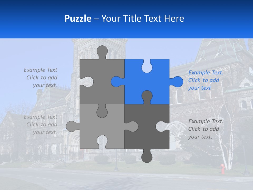 A Large Building With A Flag On Top Of It PowerPoint Template