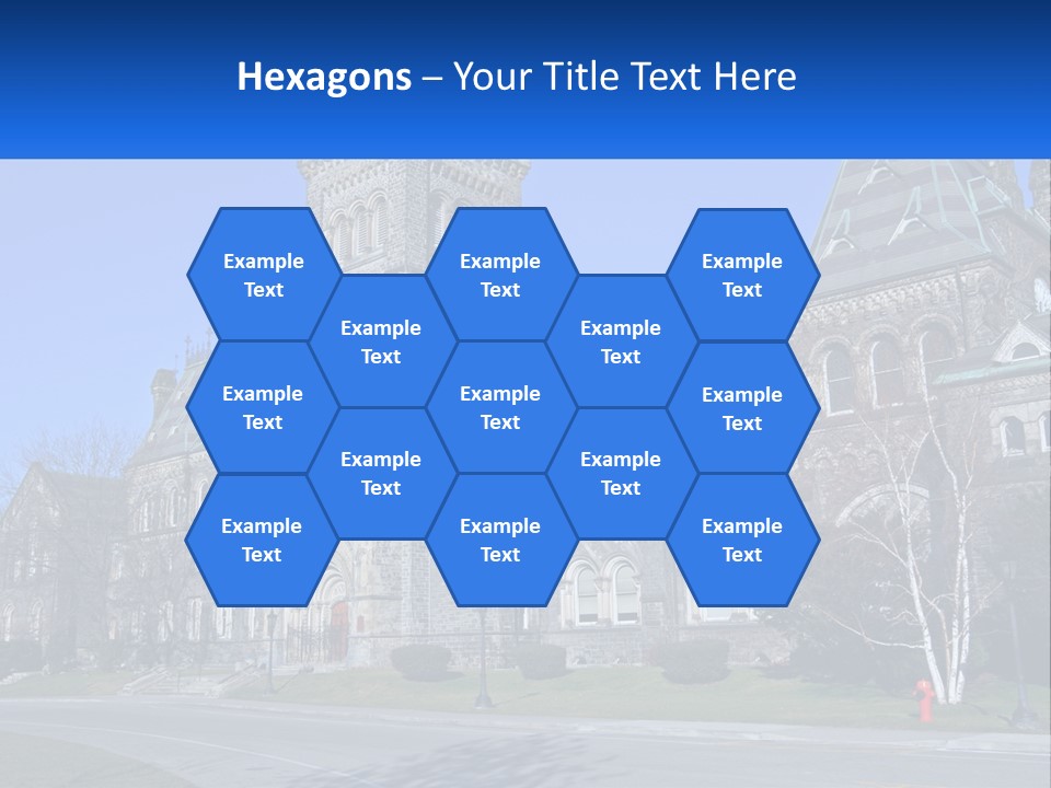 A Large Building With A Flag On Top Of It PowerPoint Template