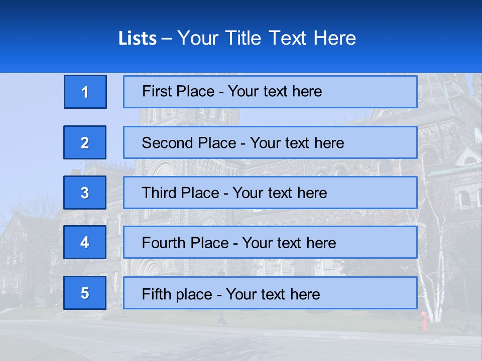 A Large Building With A Flag On Top Of It PowerPoint Template