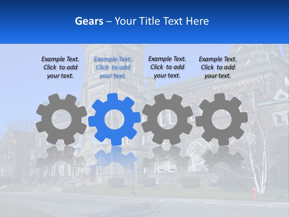 A Large Building With A Flag On Top Of It PowerPoint Template