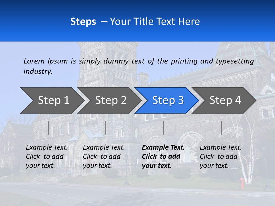 A Large Building With A Flag On Top Of It PowerPoint Template