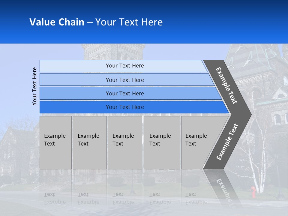 A Large Building With A Flag On Top Of It PowerPoint Template