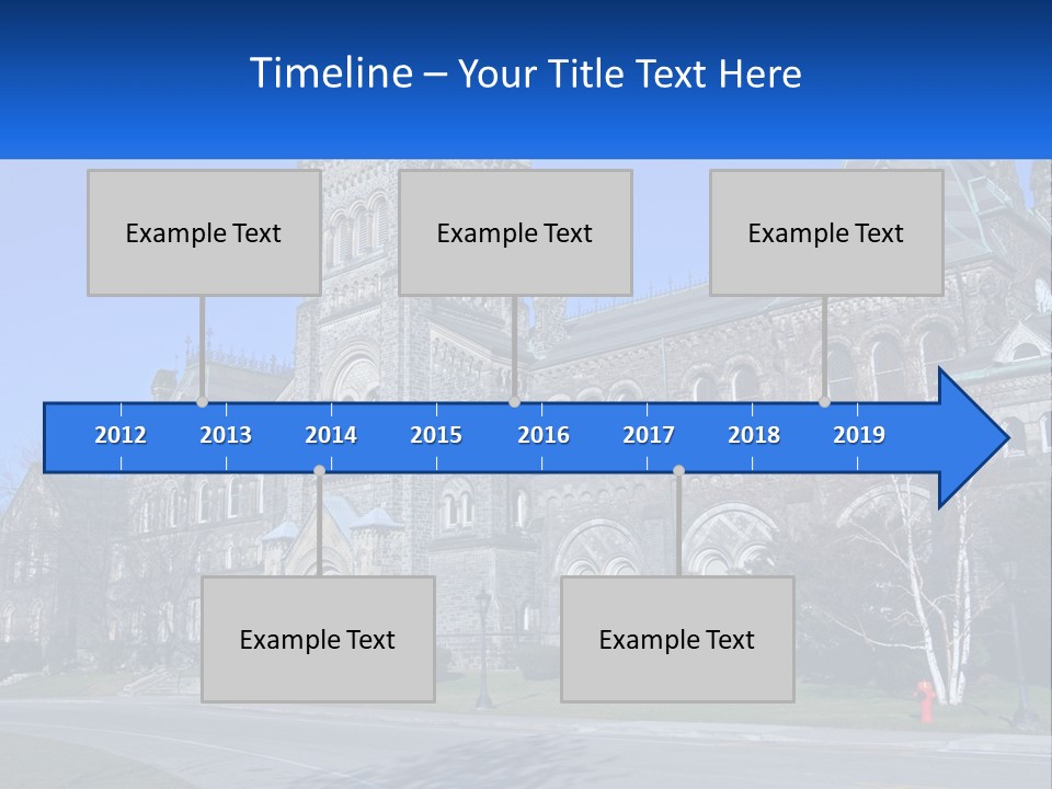 A Large Building With A Flag On Top Of It PowerPoint Template