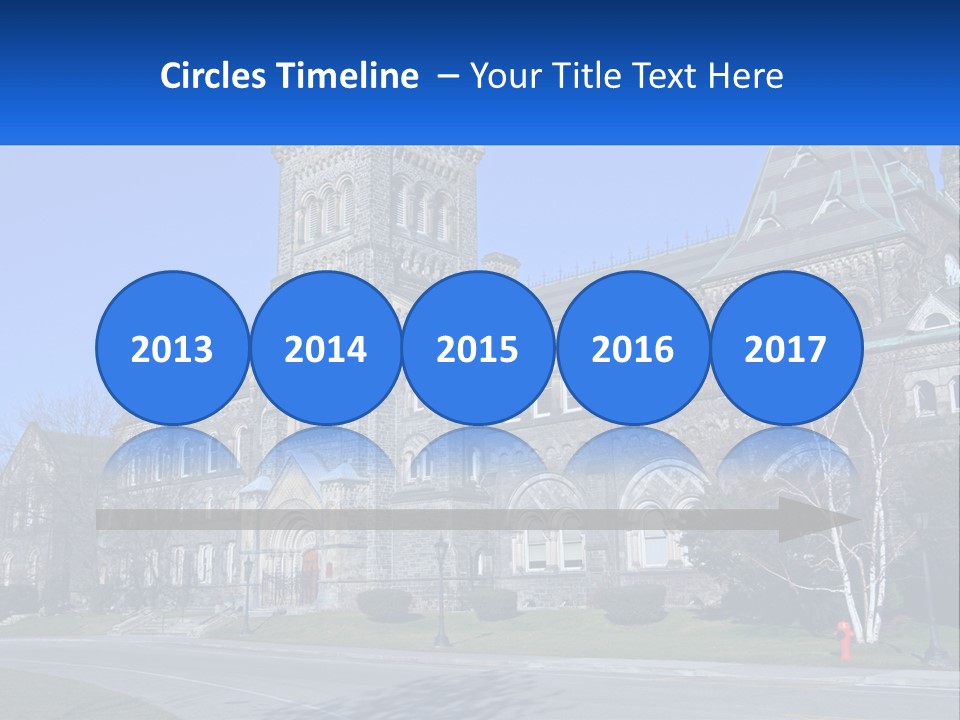 A Large Building With A Flag On Top Of It PowerPoint Template