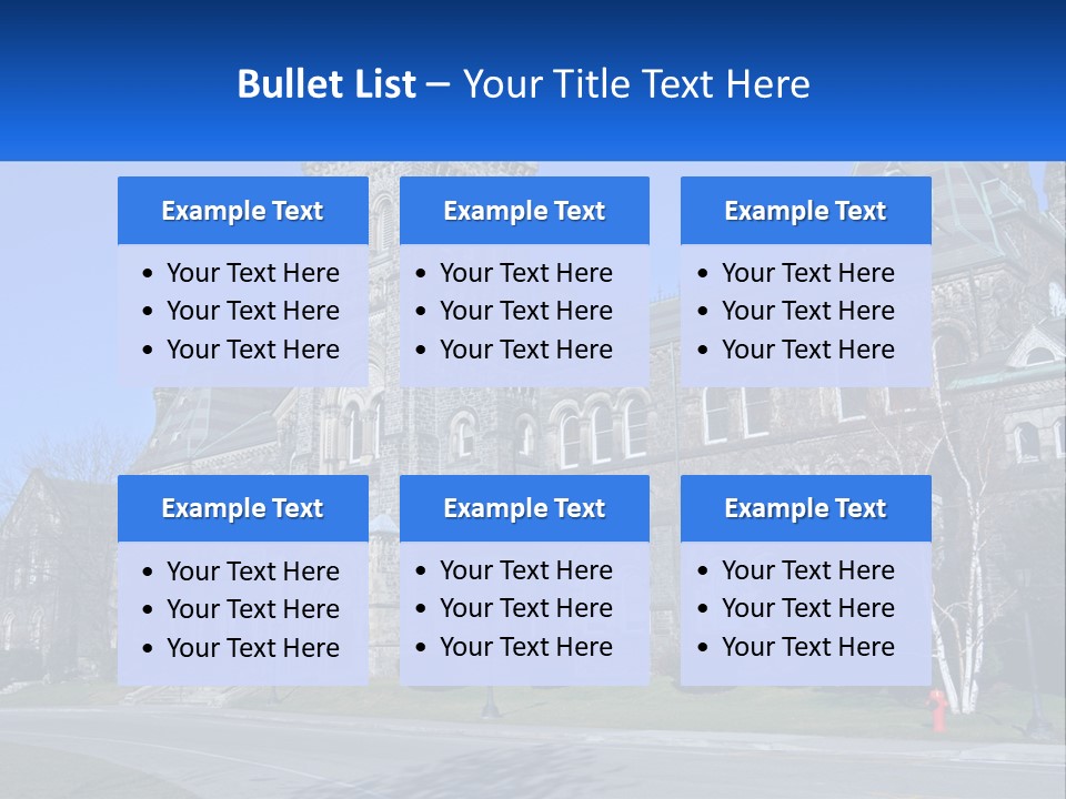 A Large Building With A Flag On Top Of It PowerPoint Template