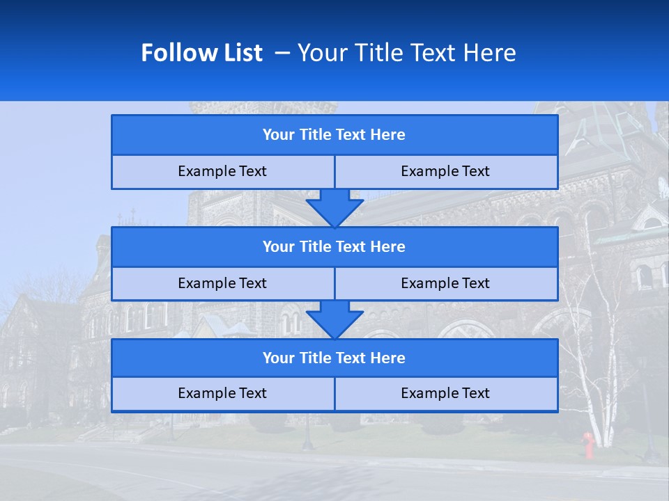 A Large Building With A Flag On Top Of It PowerPoint Template