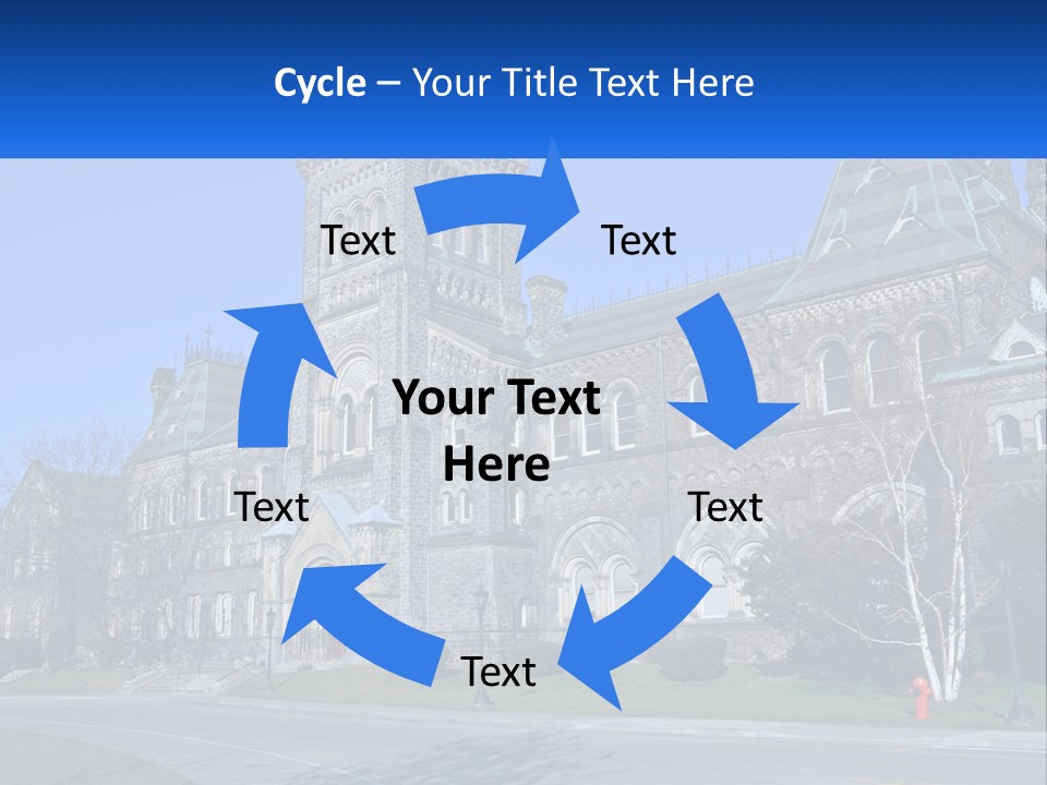 A Large Building With A Flag On Top Of It PowerPoint Template