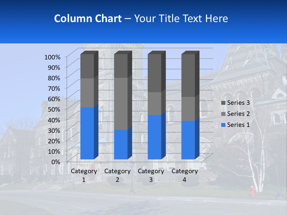 A Large Building With A Flag On Top Of It PowerPoint Template