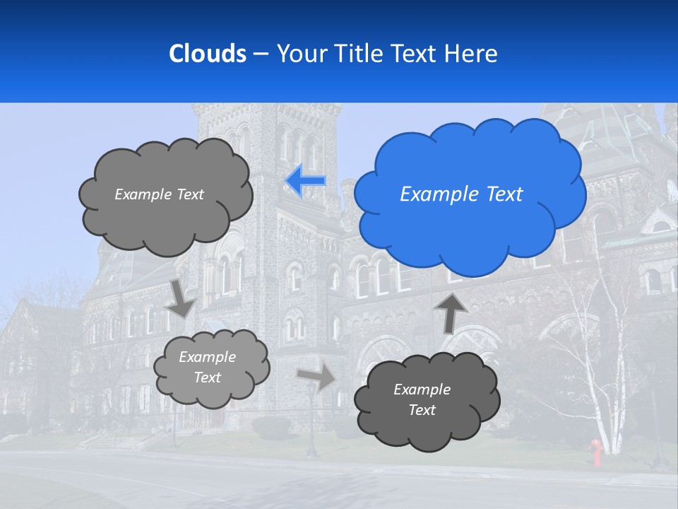 A Large Building With A Flag On Top Of It PowerPoint Template