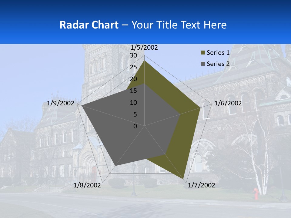 A Large Building With A Flag On Top Of It PowerPoint Template