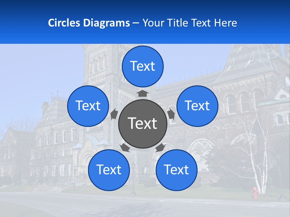 A Large Building With A Flag On Top Of It PowerPoint Template