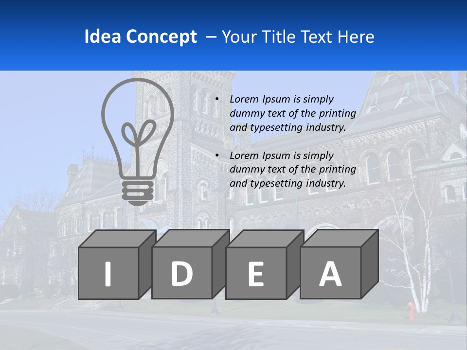 A Large Building With A Flag On Top Of It PowerPoint Template