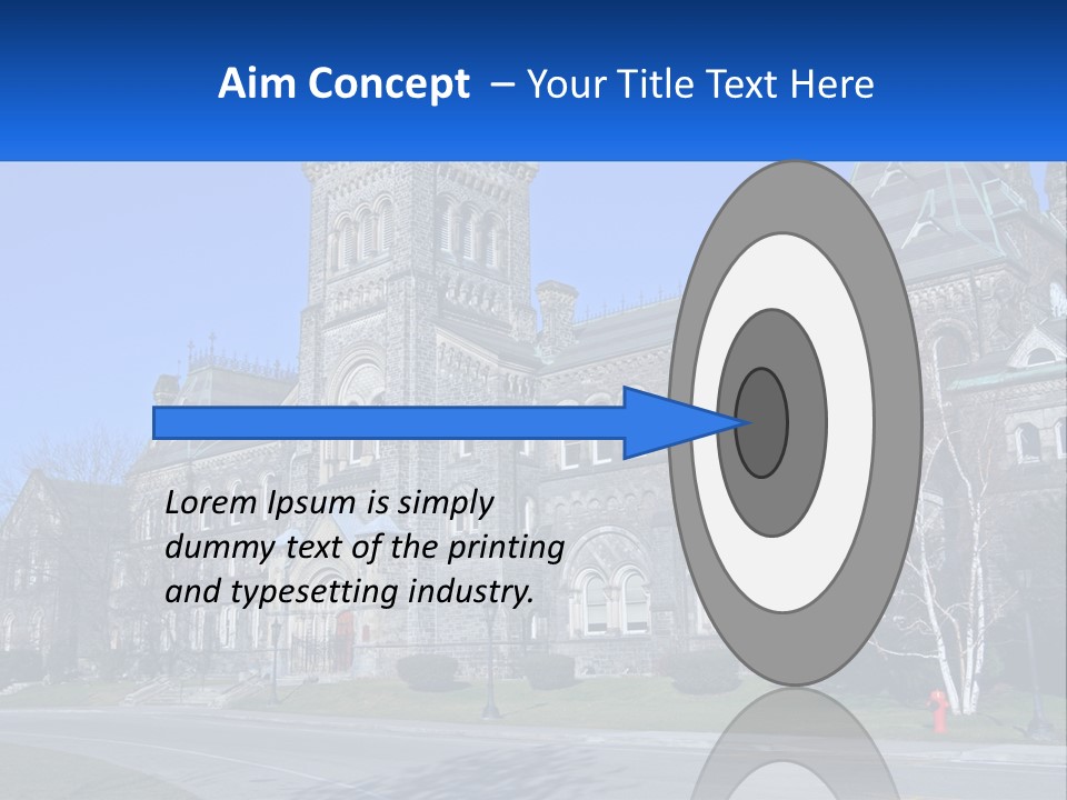 A Large Building With A Flag On Top Of It PowerPoint Template