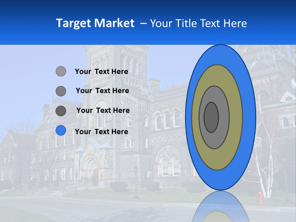 A Large Building With A Flag On Top Of It PowerPoint Template