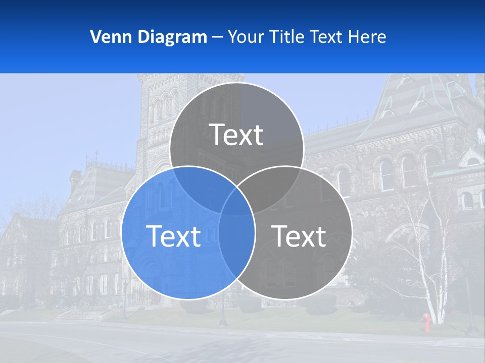 A Large Building With A Flag On Top Of It PowerPoint Template