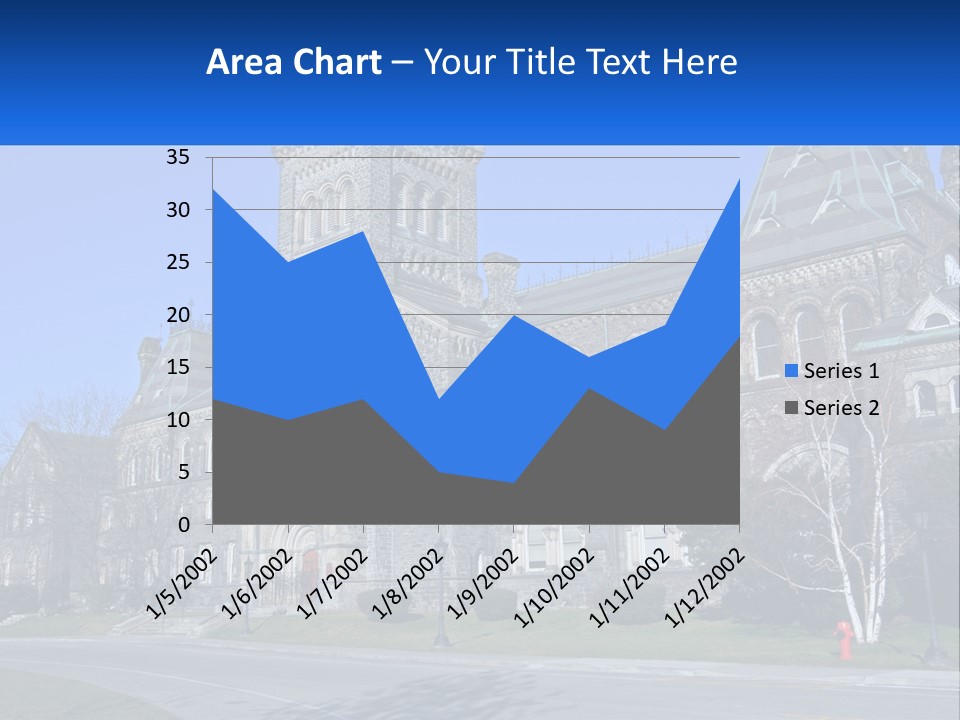 A Large Building With A Flag On Top Of It PowerPoint Template
