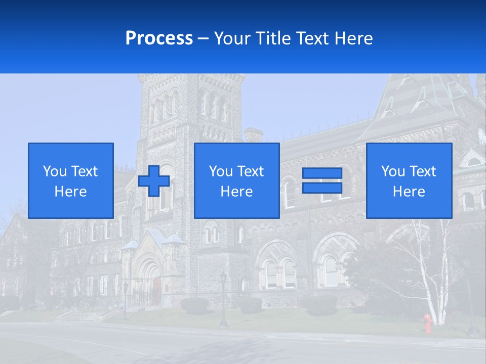 A Large Building With A Flag On Top Of It PowerPoint Template