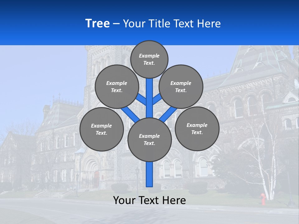 A Large Building With A Flag On Top Of It PowerPoint Template