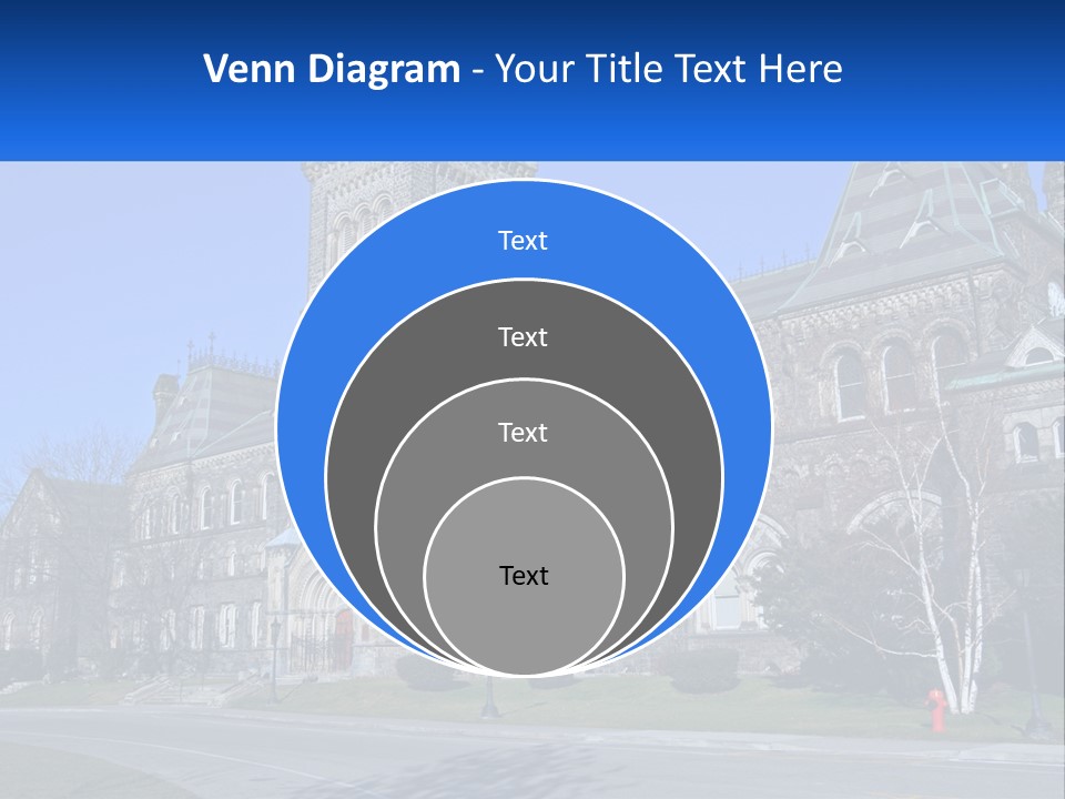 A Large Building With A Flag On Top Of It PowerPoint Template